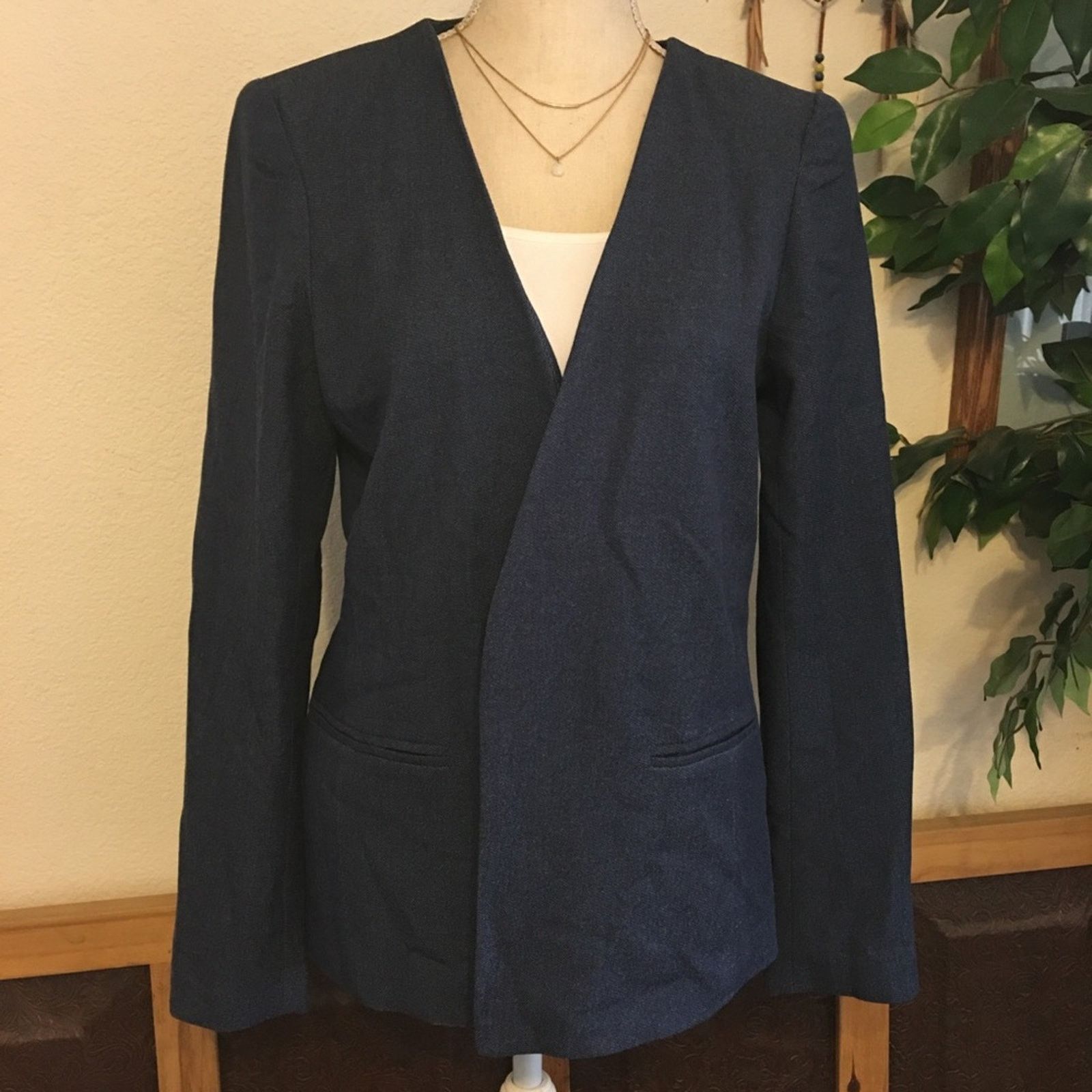 Other Adrienne Vittadini denim look open front blazer Size M / US 6-8 / IT 42-44 - 2 Thumbnail