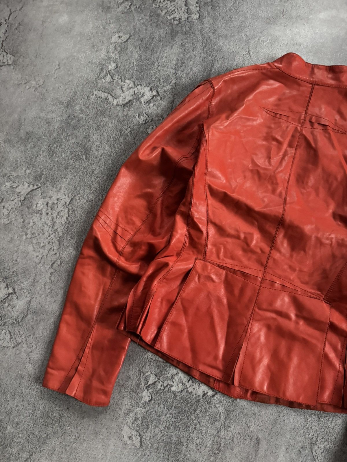 Genuine Leather Sylvie Schimmel 40size france 🇫🇷 leather Avantgarde jacket Size M / US 6-8 / IT 42-44 - 13 Thumbnail