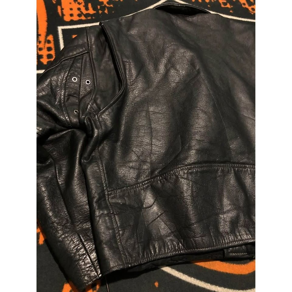 Vintage VTG Leather Jacket Size 46 Men Thick & Resistant Rebel Style Size US L / EU 52-54 / 3 - 5 Thumbnail