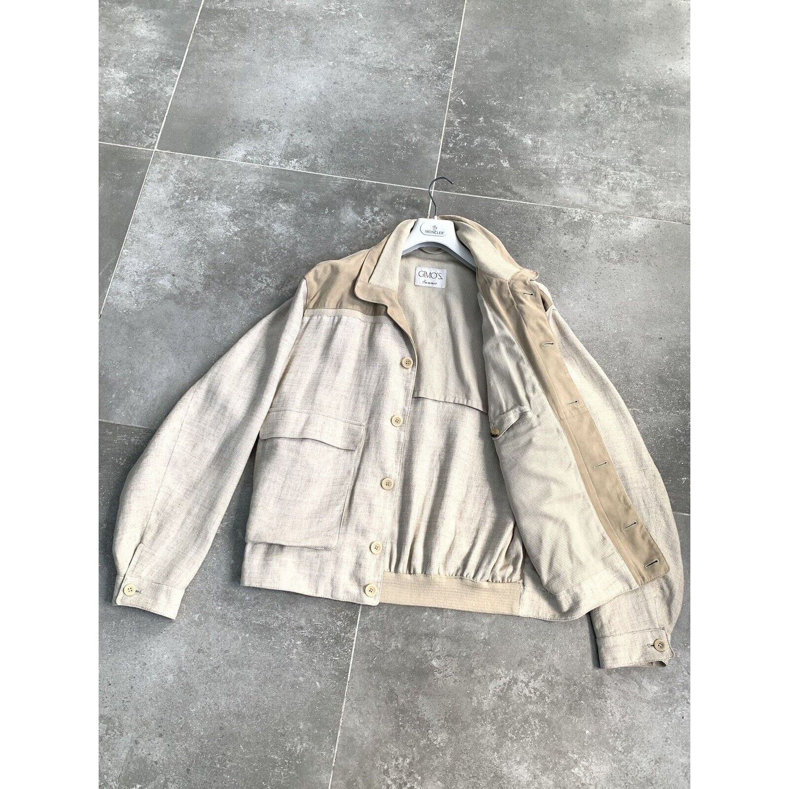 Gimo's × Vintage Men's GIMO'S SUEDE LINEN Bomber Jacket Coat EU 56 UK 46 XL Size US XXL / EU 58 / 5 - 3 Thumbnail