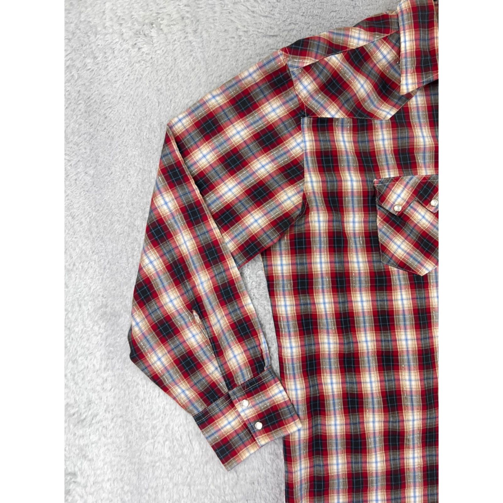 Vintage Rustler Mens Shirt L Red Plaid Western Button-Up Cowboy Pearl Snaps Casual 44 in Chest Pattern Plaid Space: Cowboy, Western, American Mens Size US L / EU 52-54 / 3 - 5 Thumbnail