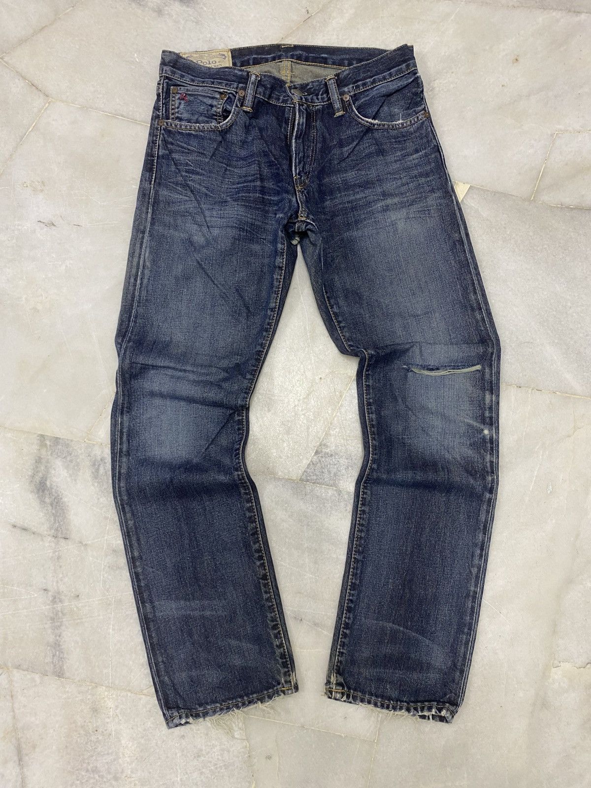 Polo Ralph Lauren Size 31x30 Vintage Polo Ralph Lauren Distressed Jeans Faded Size US 31 - 1 Thumbnail