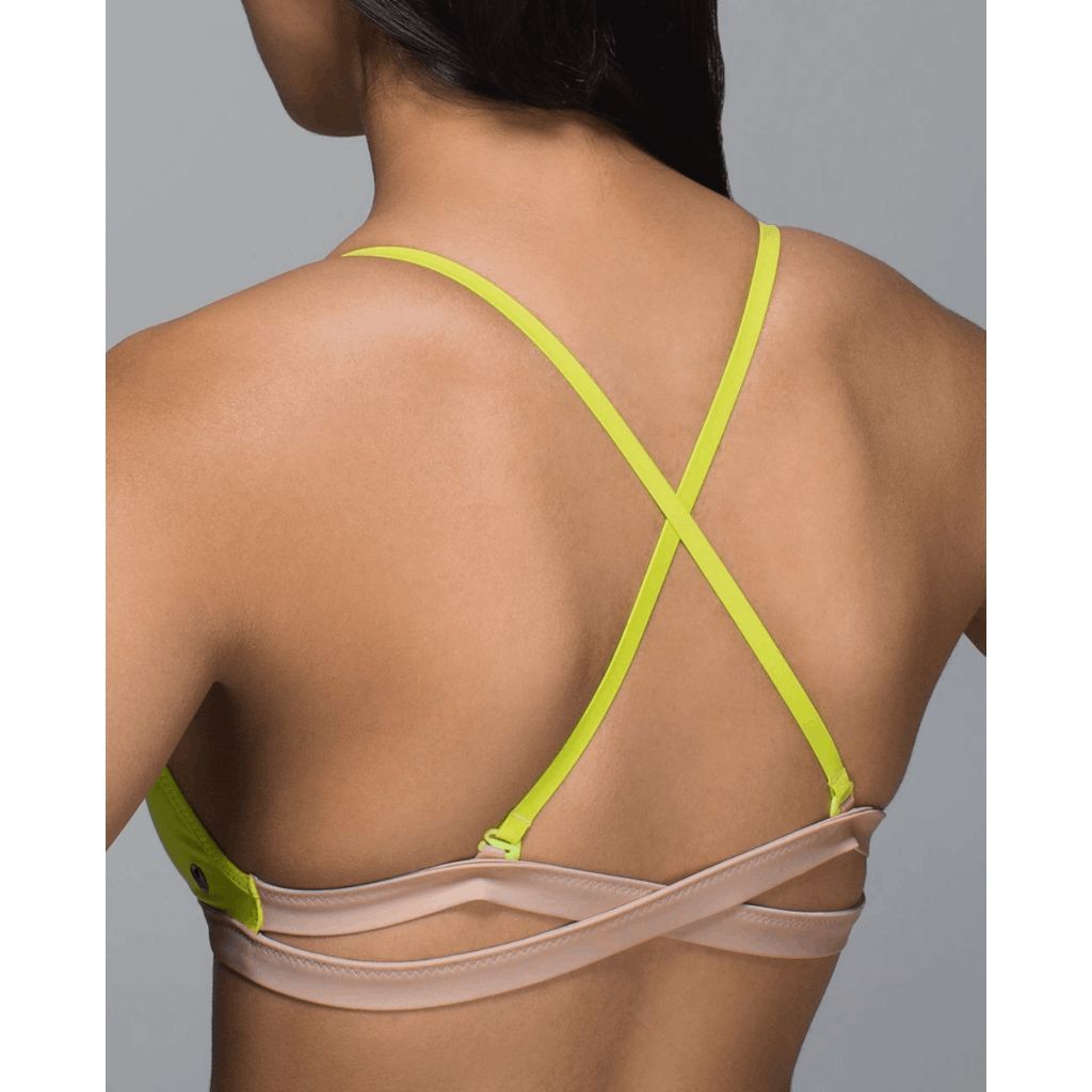 Lululemon Women's Size 8 Lemon Lime Naked Surf to Sand Triangle Bikini Top