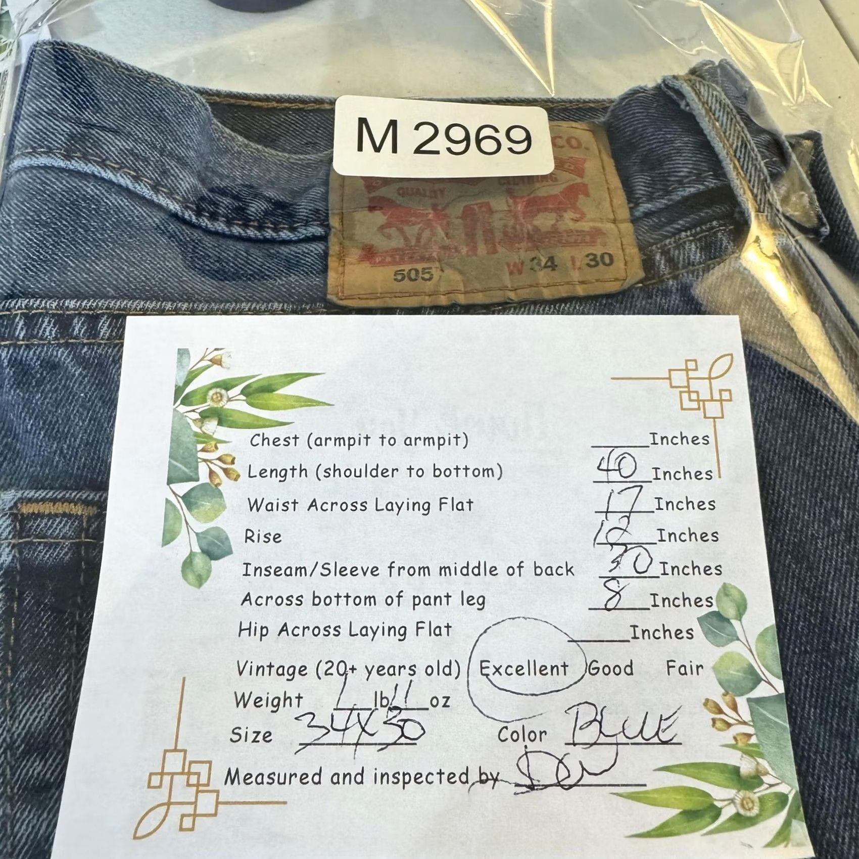 Levi's Levi’s 505 Jeans Men 34x30 Blue Regular Fit Straight Leg Denim Classic Zip Fly Regular Men’s Jeans Blue Straight Leg 34x30 Levi’s 505 Size US 34 / EU 50 - 8 Thumbnail