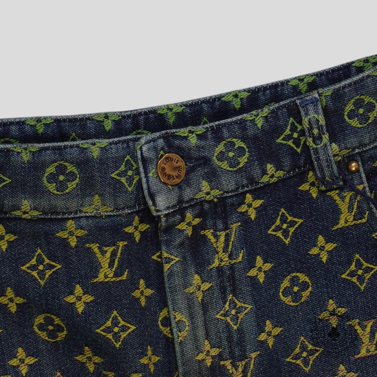 Louis Vuitton Louis Vuitton Rainbow Monogram Denim Shorts in Dark Wash Size US 34 / EU 50 - 2 Thumbnail