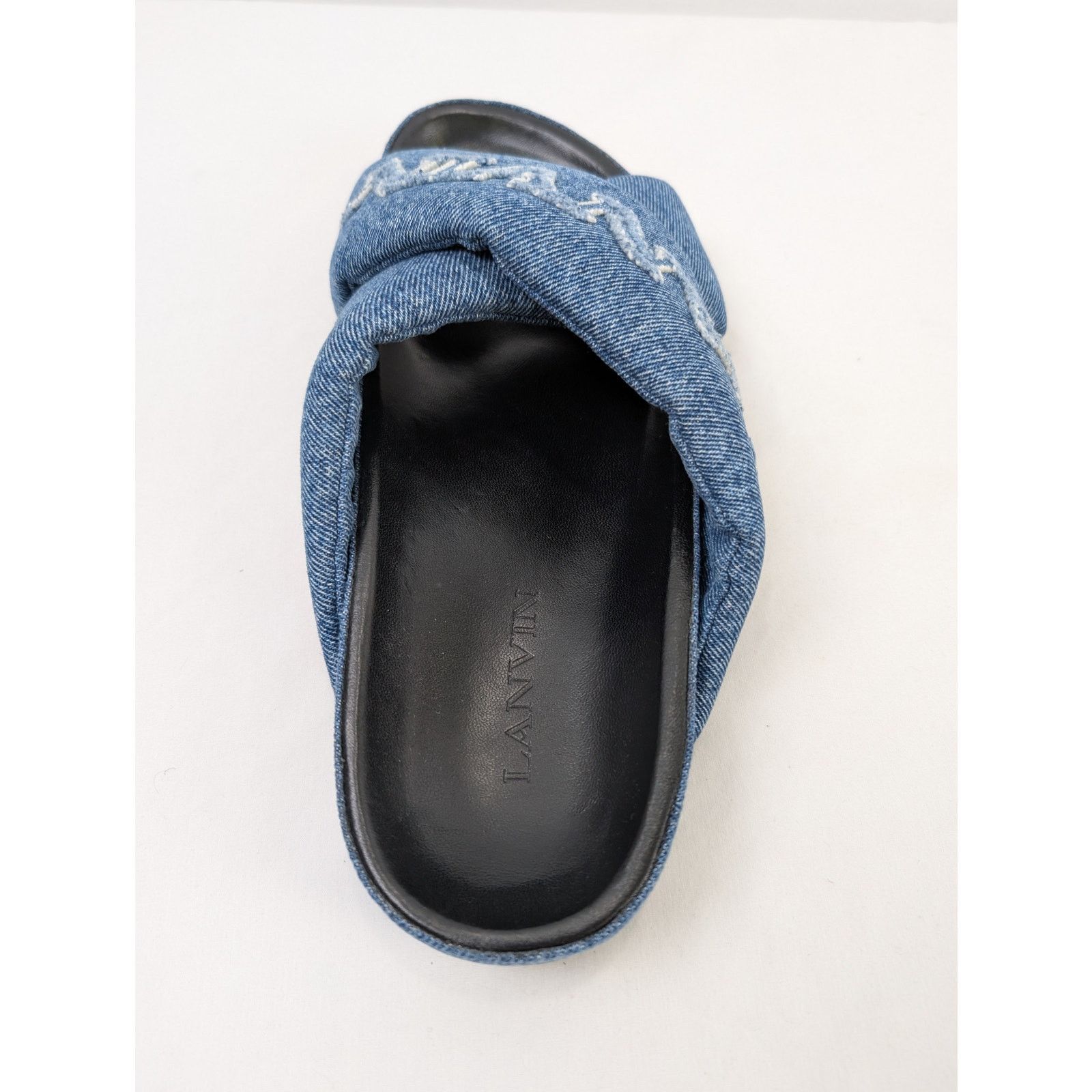 Lanvin o1rshd1 Cross Sandal Slipper with Denim in Blue Size US 10 / EU 43 - 17 Thumbnail