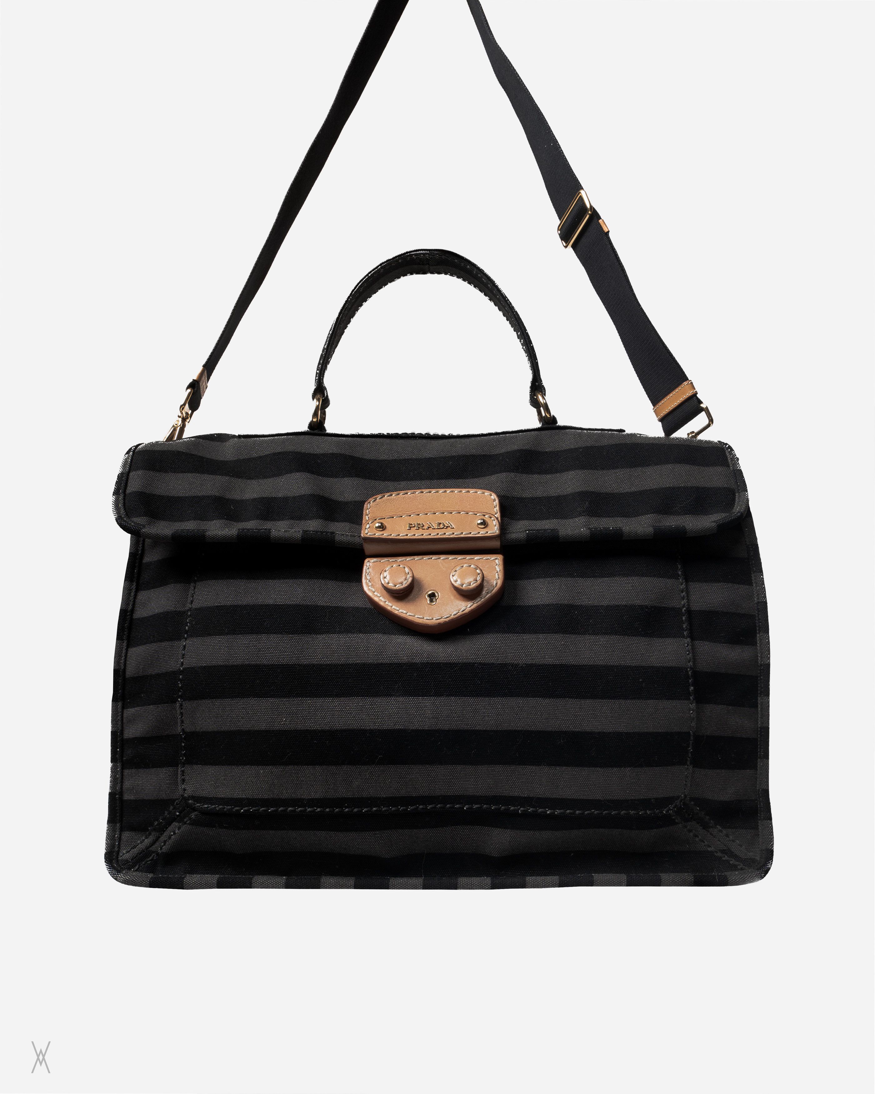 Prada Prada s/s 2011 Canapa Stripe Messenger Bag Size ONE SIZE - 3 Thumbnail