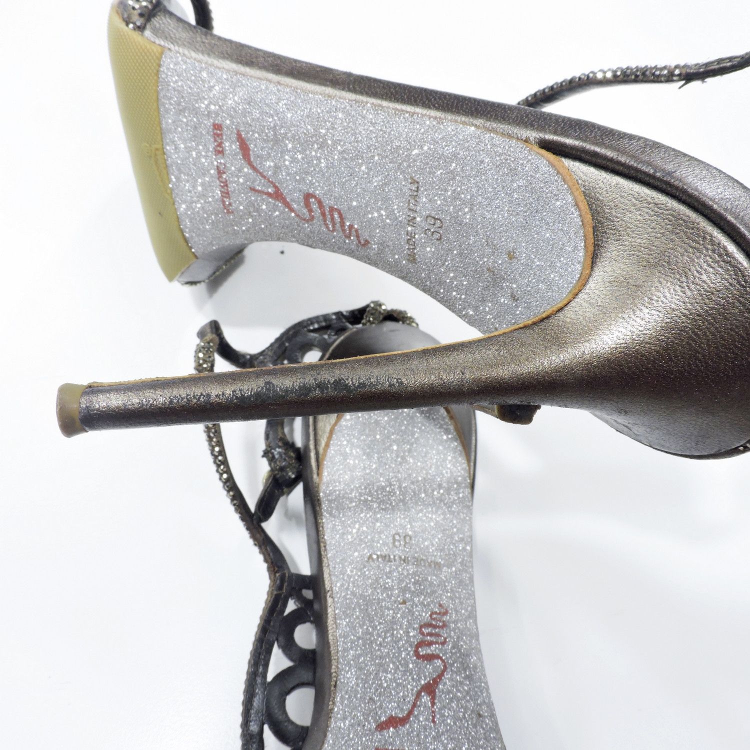 Rene Caovilla RENE CAOVILLA GLITTER VIBRAM HEELS Size US 9 / IT 39 - 10 Thumbnail