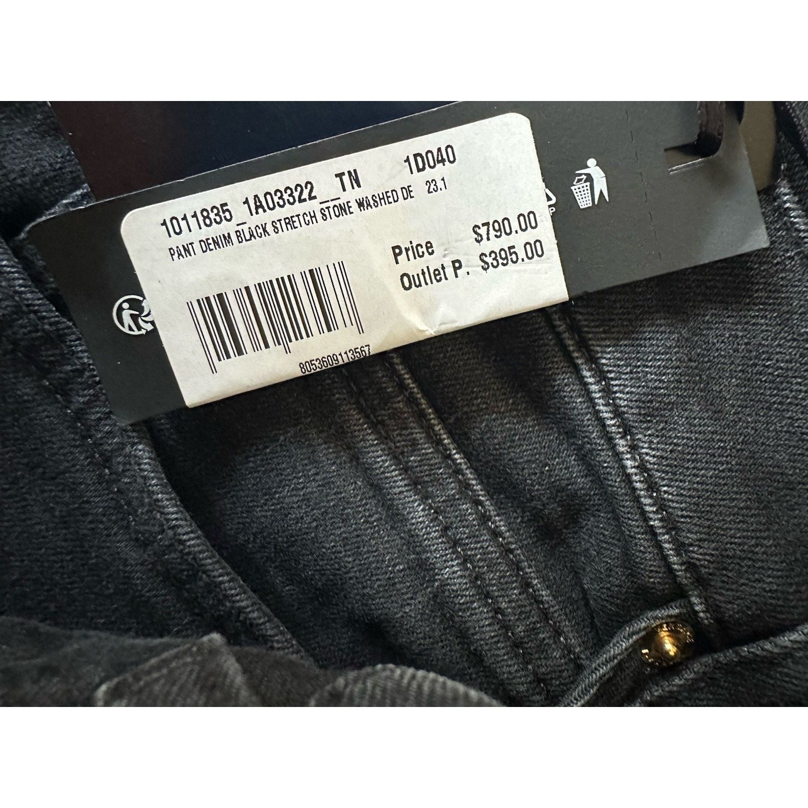 Versace Versace Men’s Black Stretch Stone Washed Jeans 32 US 1011835 Size US 32 / EU 48 - 17 Thumbnail