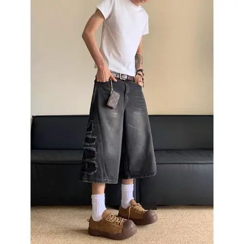 Jean American street retro washed denim shorts y2k Size US 32 / EU 48 - 8 Thumbnail