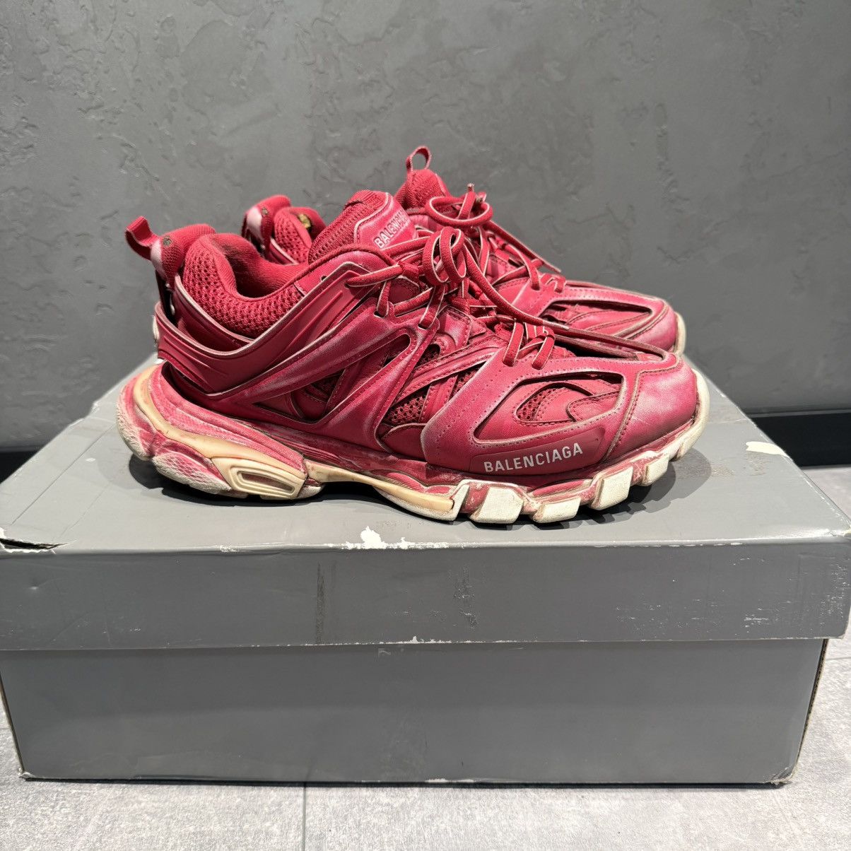Balenciaga Balenciaga track faded red burgundy Size US 10 / EU 43 - 1 Thumbnail