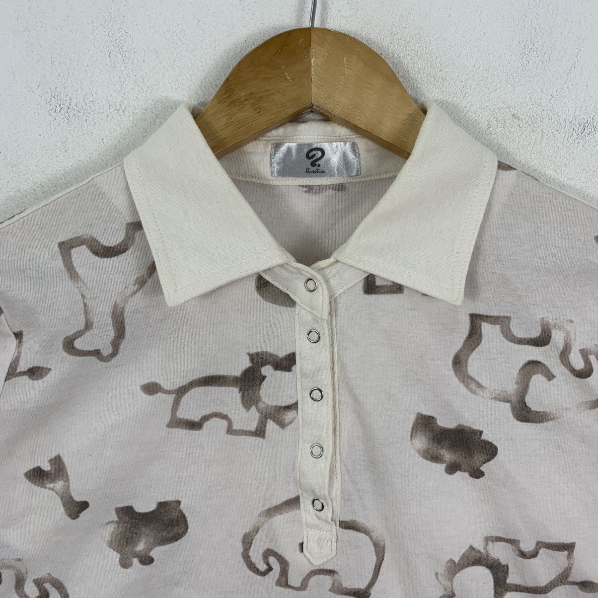 Japanese Brand QUESTION Overprint Japanese Brand Short Sleeve Polo Tshirt Size S / US 4 / IT 40 - 4 Thumbnail