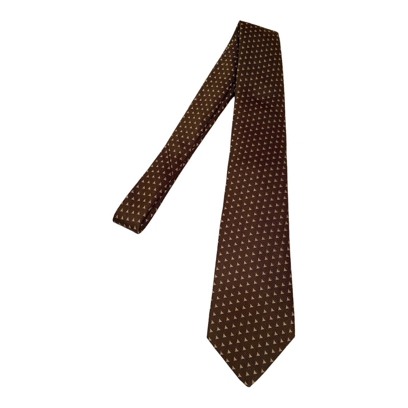 Kiton KITON NAPOLI 7Fold Brown Geometric Silk Tie Italy W:3.25" EX Size ONE SIZE - 6 Thumbnail