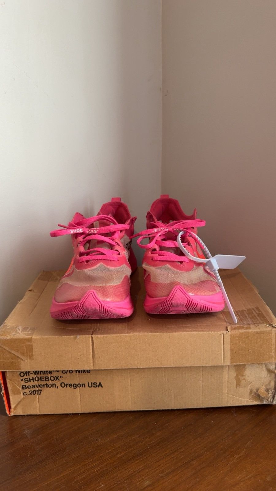 Nike × Off-White Nike Zoom Fly Off-White “Tulip Pink” Size US 10.5 / EU 43-44 - 5 Thumbnail