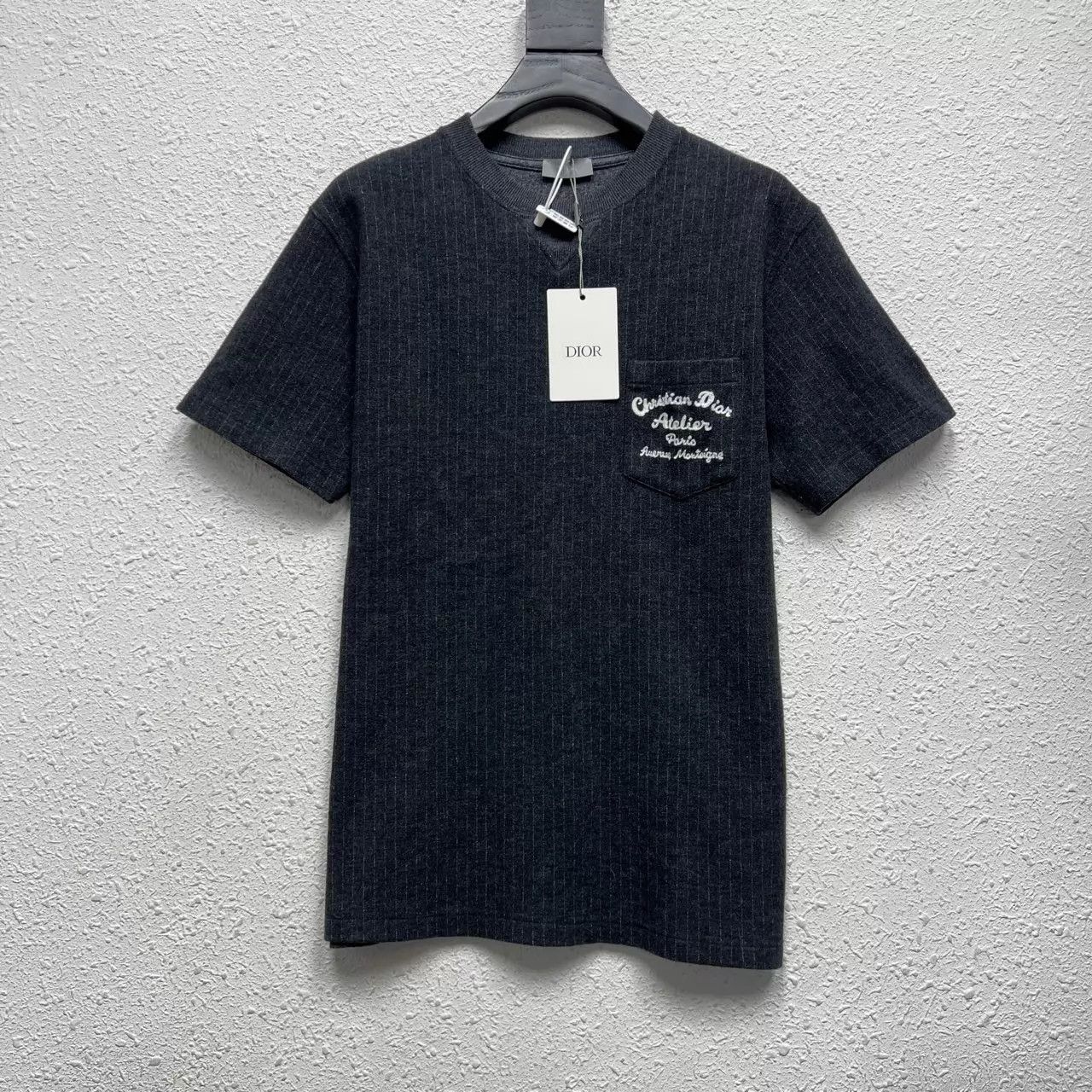 Dior DIOR Men's Embroidered Pocket Striped Wool SS L (New) Size US L / EU 52-54 / 3 - 1 Thumbnail