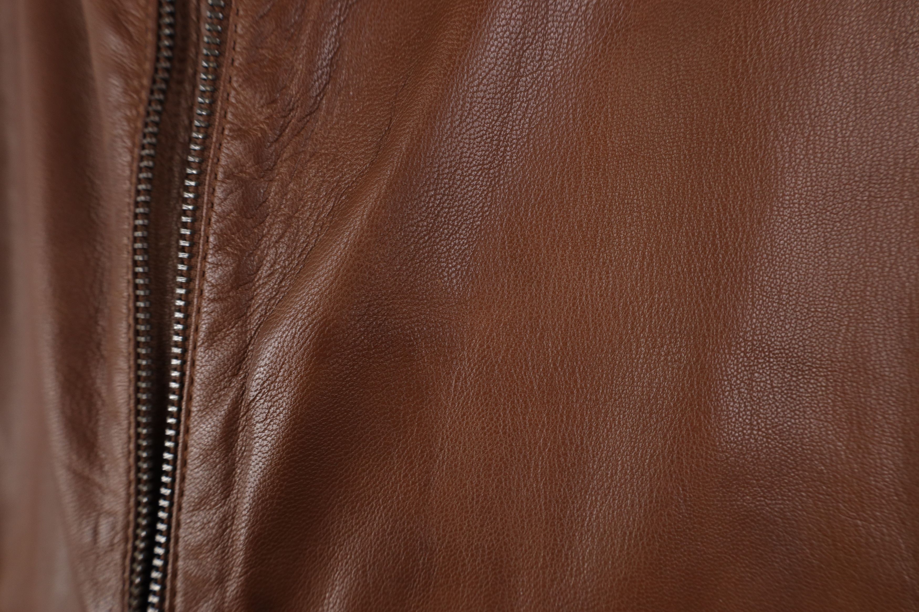 Cole Haan Cole Haan Full Zip Cafe Racer Bomber Jacket Cognac Brown Size US S / EU 44-46 / 1 - 7 Thumbnail