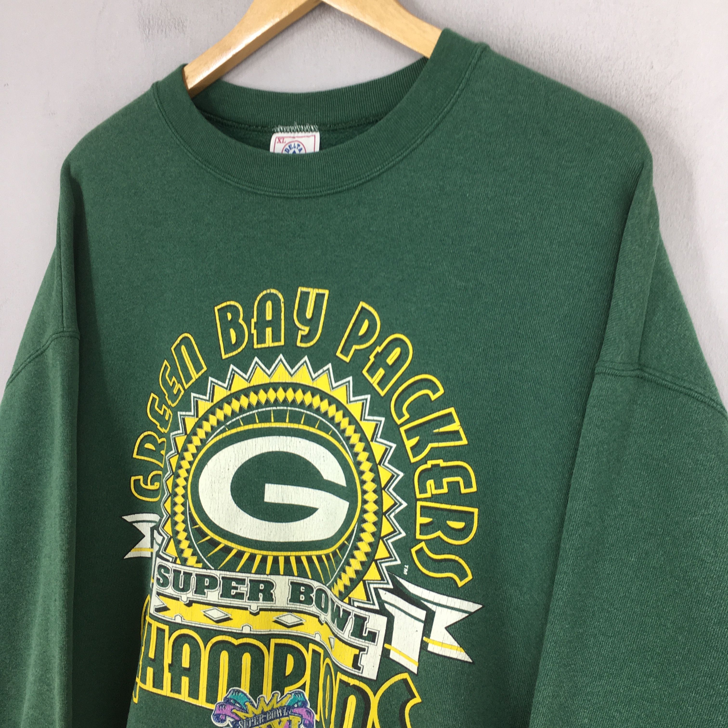 Delta Vintage Green Bay Packers NFL Green Sweatshirt XLarge Size US XL / EU 56 / 4 - 3 Thumbnail