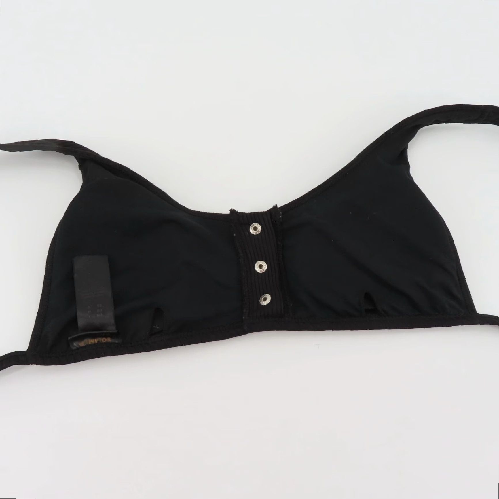 Vintage Sommer Ray Top Bikini Top L Black Solid Padded Wireless Women Swimsuit Shirt/Top Size L / US 10 / IT 46 - 7 Thumbnail