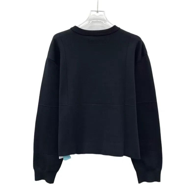 Balenciaga Balenciaga Black Cotton Crew Neck Long Sleeve Sweater Size XS / US 0-2 / IT 36-38 - 2 Thumbnail