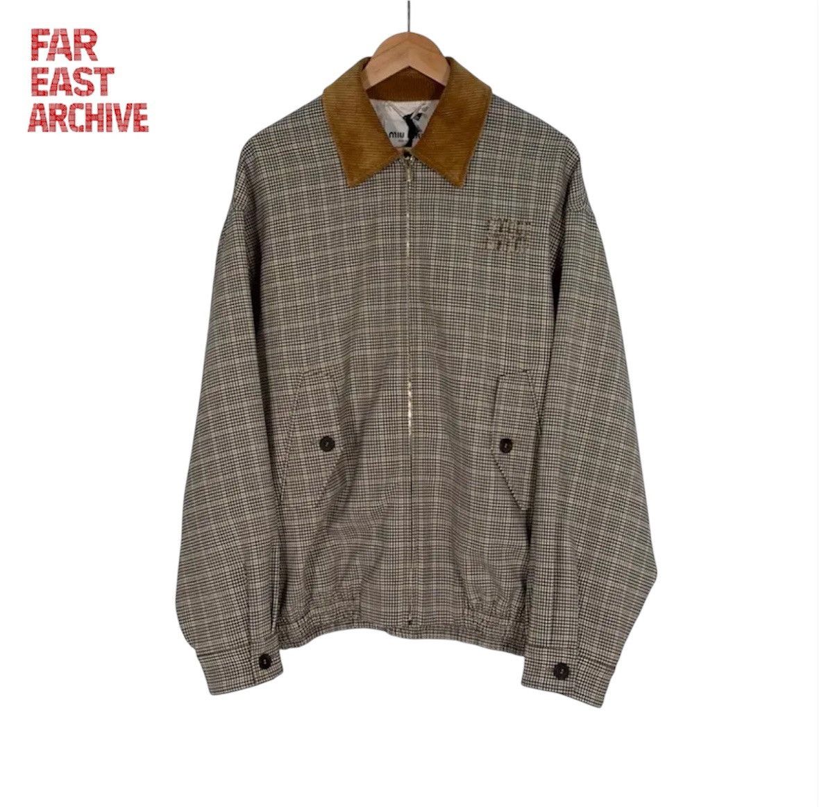 Miu Miu MiuMiu Checked Double-Weave Oversized Jacket Size US XXS / EU 40 - 1 Thumbnail