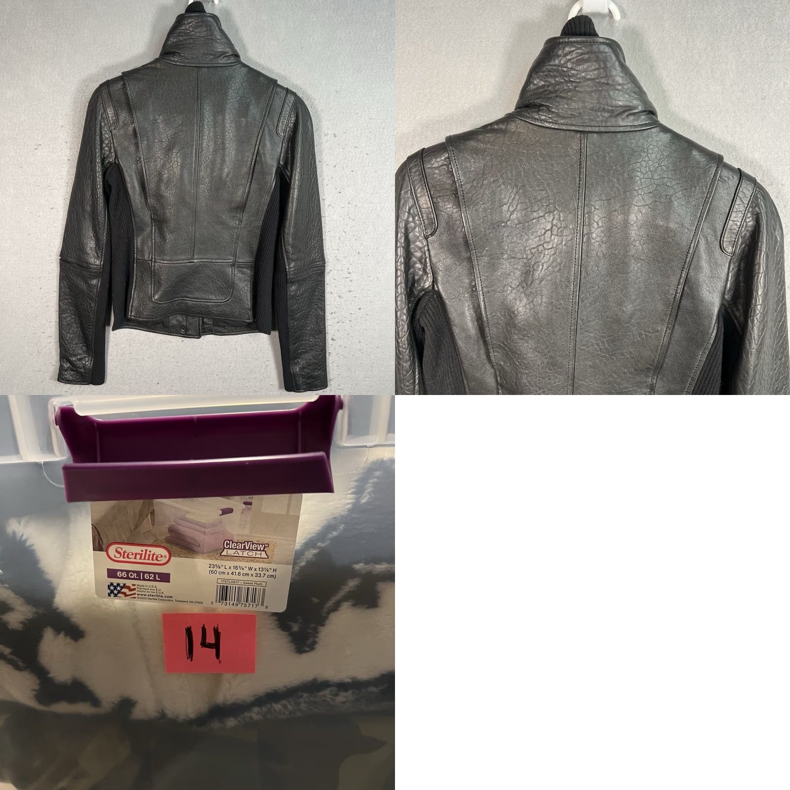 Vince Vince Leather Jacket Womens Small Black Full Zip Motorcycle Jacket Size S / US 4 / IT 40 - 8 Thumbnail