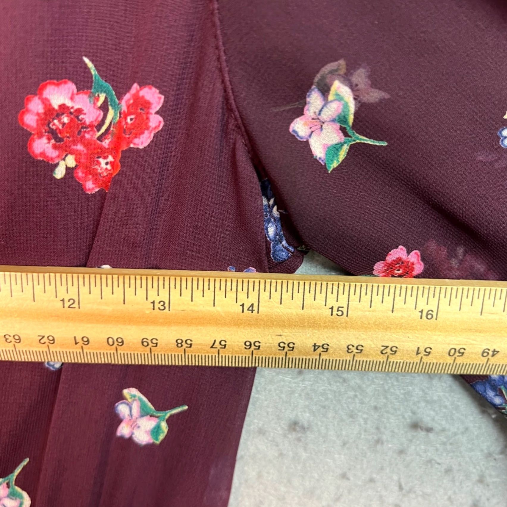 Express VINTAGE Express Floral Burgundy Long Sleeve V-Neck Dress Womens XS Shirt Size XS / US 0-2 / IT 36-38 - 6 Thumbnail