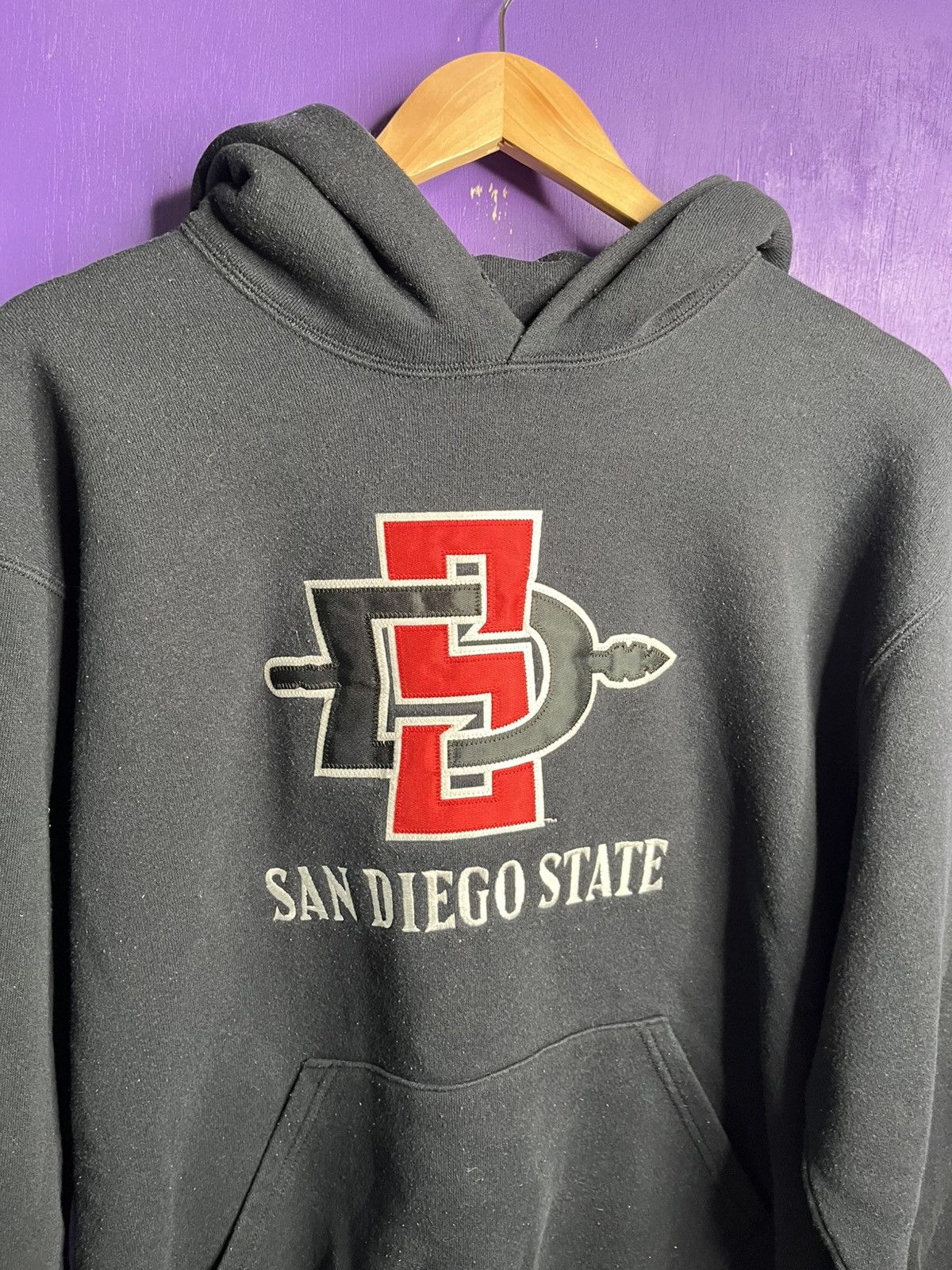 Vintage Vintage 90s San Diego state logo hoodie Size US L / EU 52-54 / 3 - 3 Thumbnail