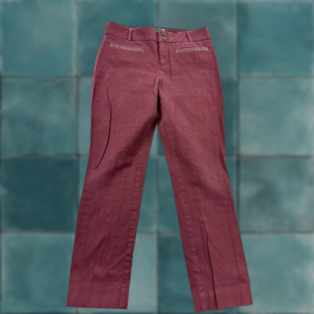 Anthropologie Anthropologie Pants Women’s 4 Red The Essential Slim Trouser Size 27" / US 4 / IT 40 - 1 Thumbnail