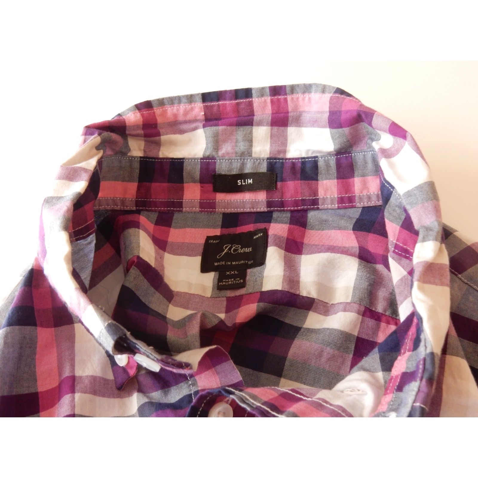 J.Crew J.CREW Shirt Men Button-Up XXL Plaid Pink Long Sleeve Front Button Size US XXL / EU 58 / 5 - 4 Thumbnail