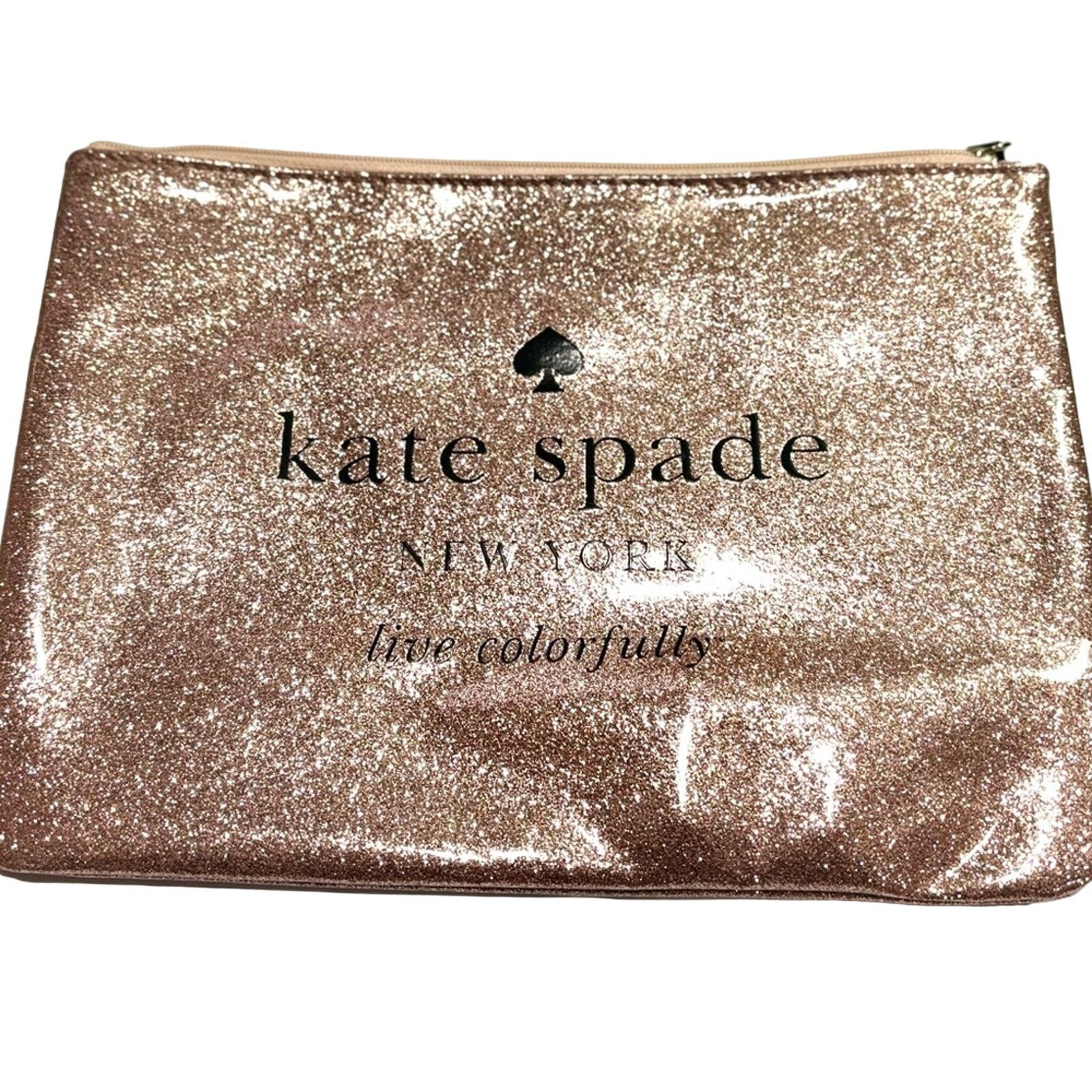 Kate Spade KATE SPADE Holiday Drive Gia Pouch Clutch, Sparkle Rose Gold Size ONE SIZE - 3 Thumbnail