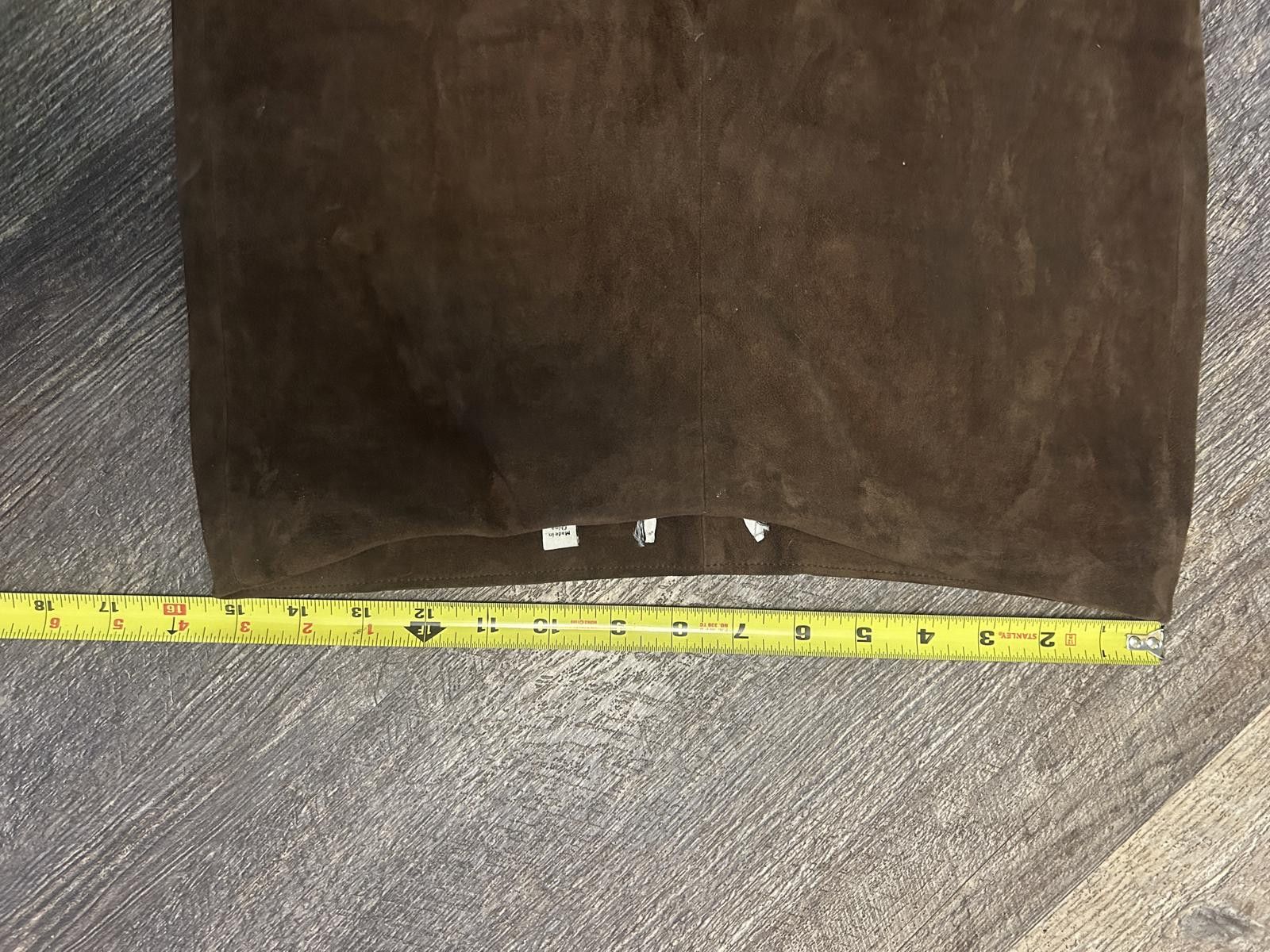 Vince Vince Lamb Suede Split Hem Pants L Chocolate Brown Cropped Size 36" / US 14 / IT 50 - 7 Thumbnail