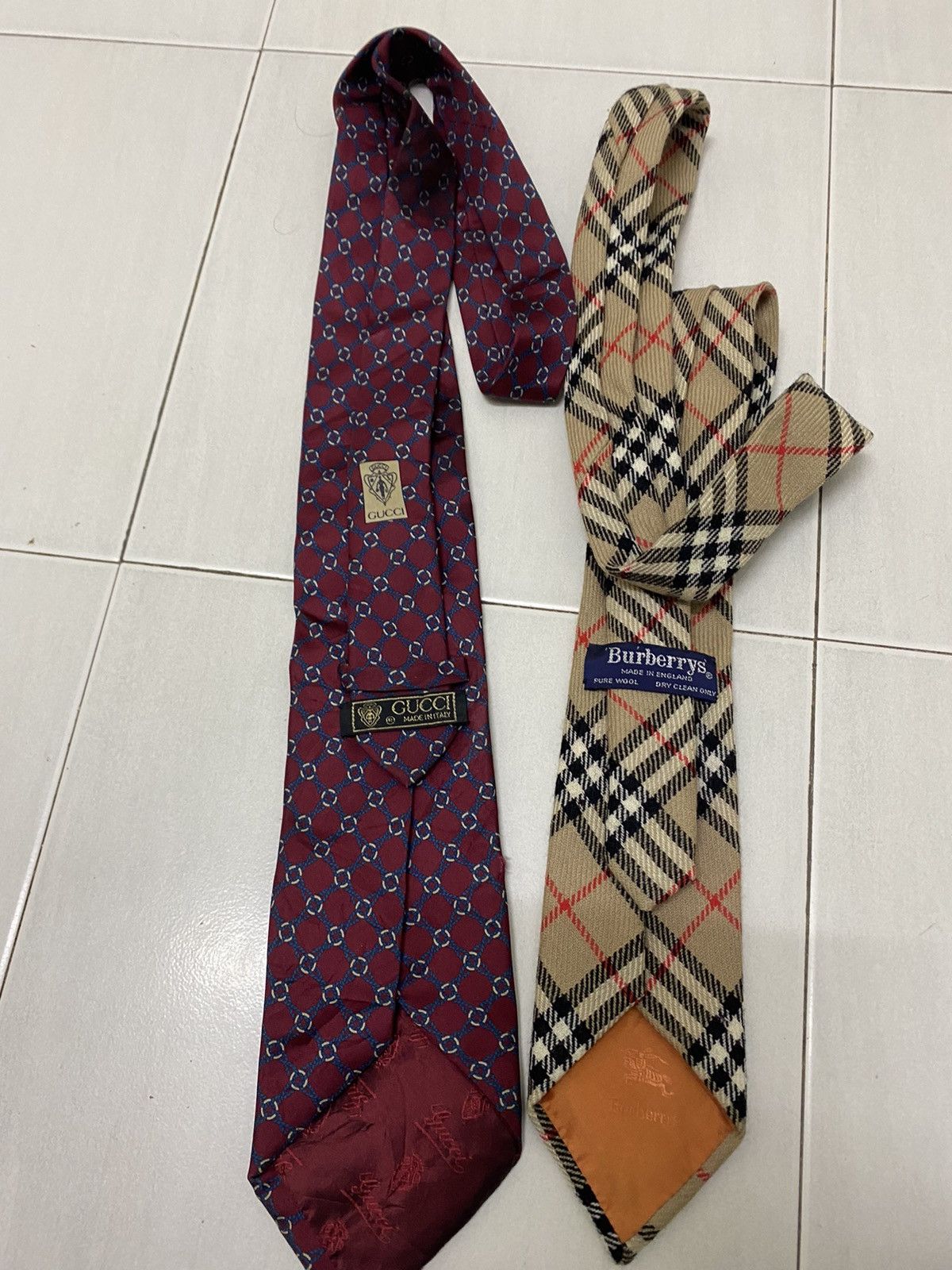 Burberry Vintage Burberrys & Gucci neck tie combo sale Size ONE SIZE - 2 Thumbnail