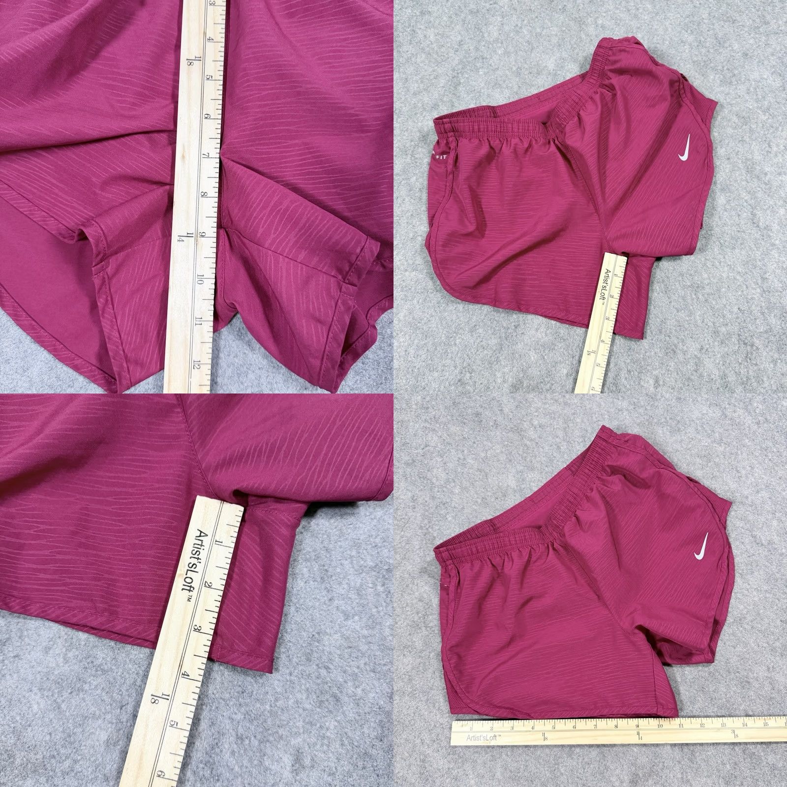 Nike Nike Dri-Fit Running Shorts Women's XS Magenta Red Color Logo Pockets Quick Dry 3.5 Inseam Athletic Summer Activewear Size 26" / US 2 / IT 38 - 9 Thumbnail