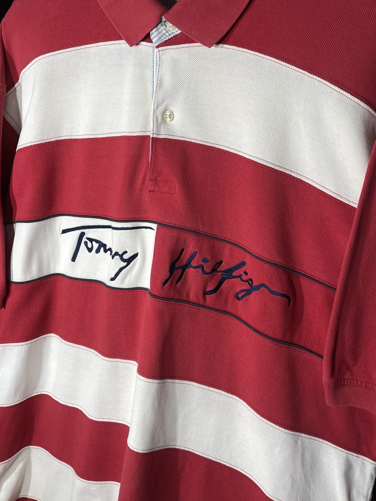 Tommy Hilfiger × Vintage Polo T-shirt Tommy Hilfiger Big Flag 90’s Vintage Size US XL / EU 56 / 4 - 4 Thumbnail