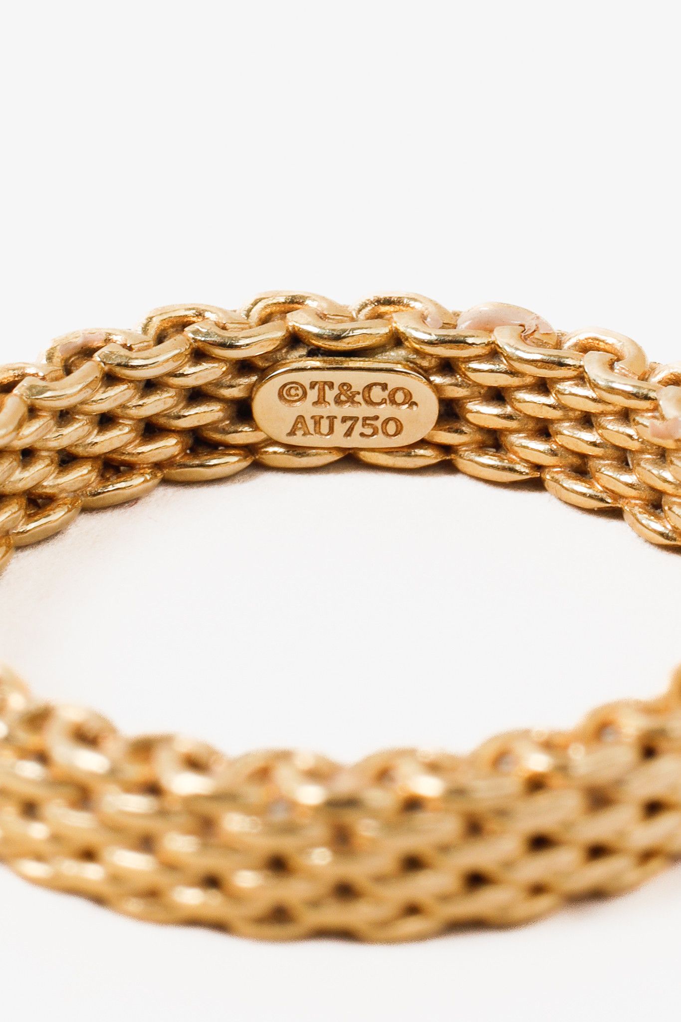Tiffany & Co. Tiffany Somerset Mesh Ring 18K Yellow Gold Au 750 Size ONE SIZE - 4 Thumbnail