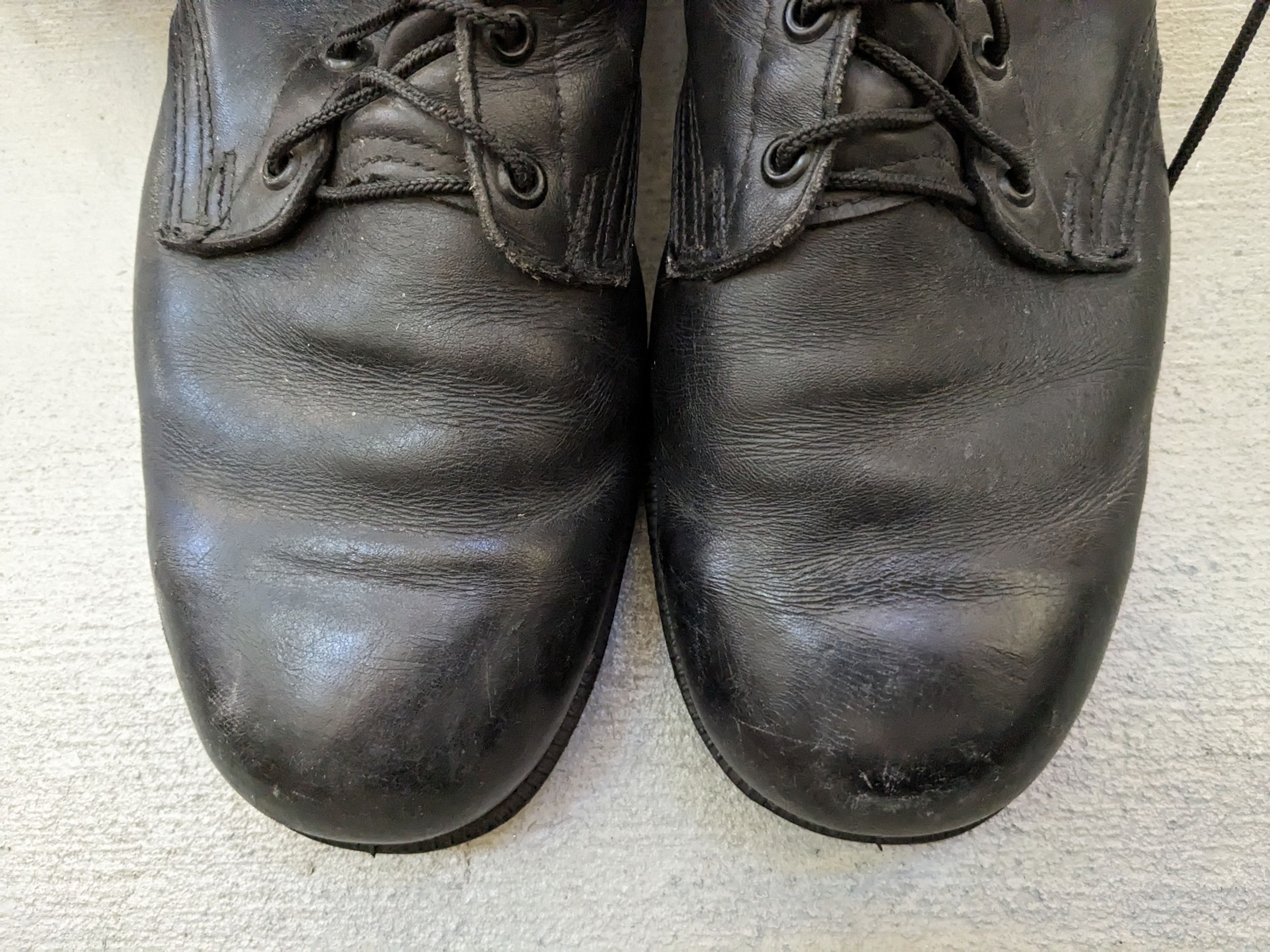 Vintage Vintage Combat Boots Black 12 Leather Biker Chunky Rubber Size US 12 / EU 45 - 3 Thumbnail