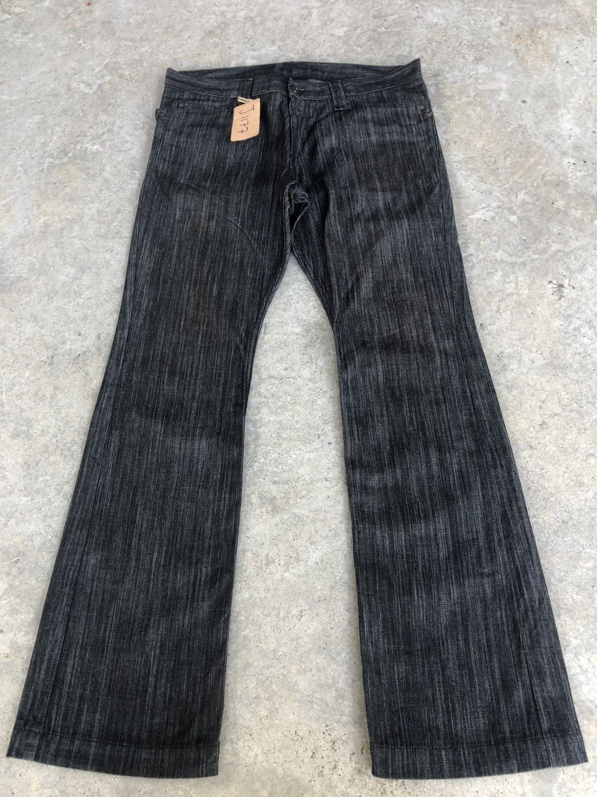 Japanese Male Flared Jeans Distressed Jeans Hickory