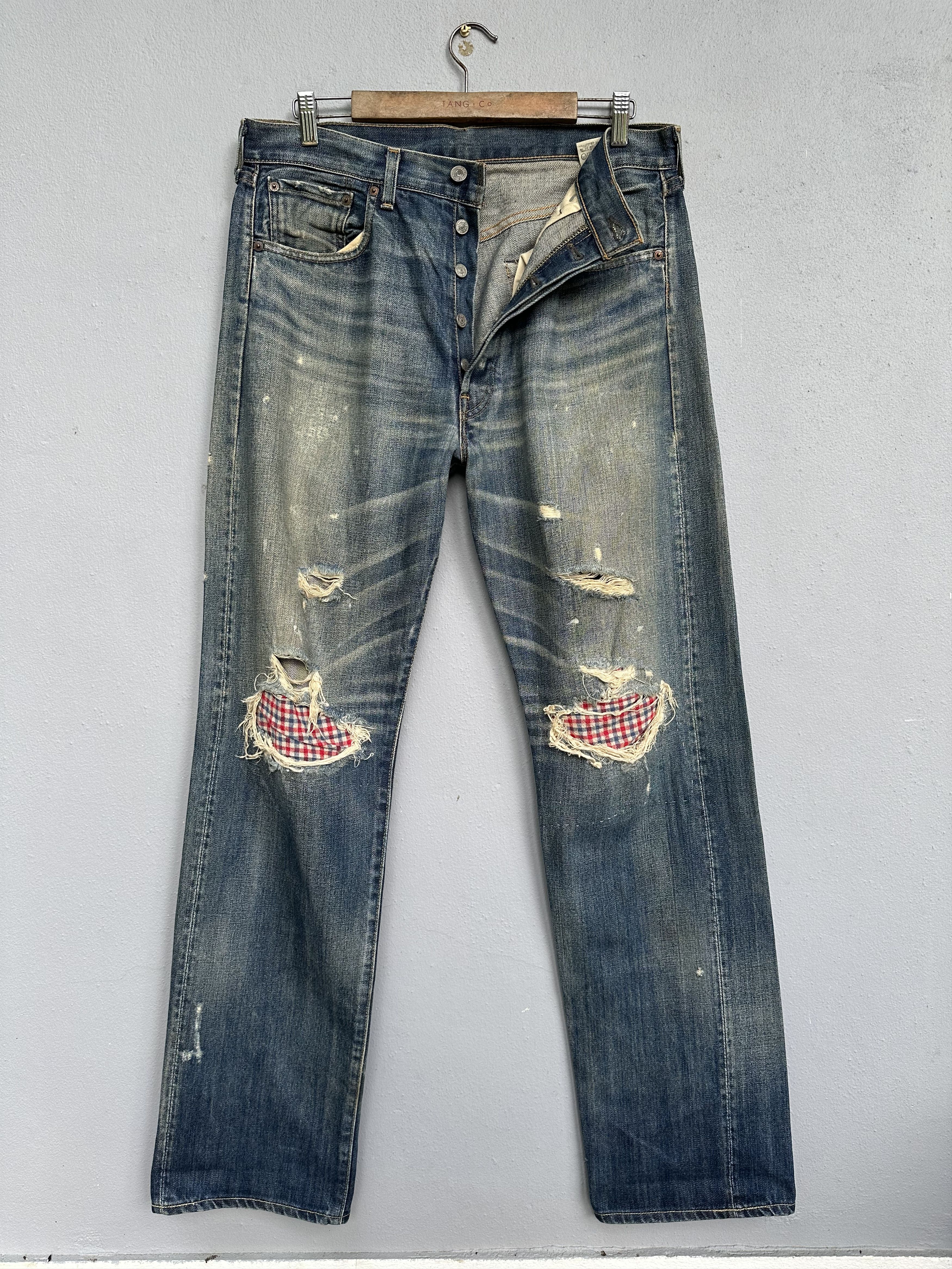 Levi's Vintage Clothing Vintage Levi's 501 Big E 1971 Distressed Reproduction Jeans Size US 34 / EU 50 - 3 Thumbnail