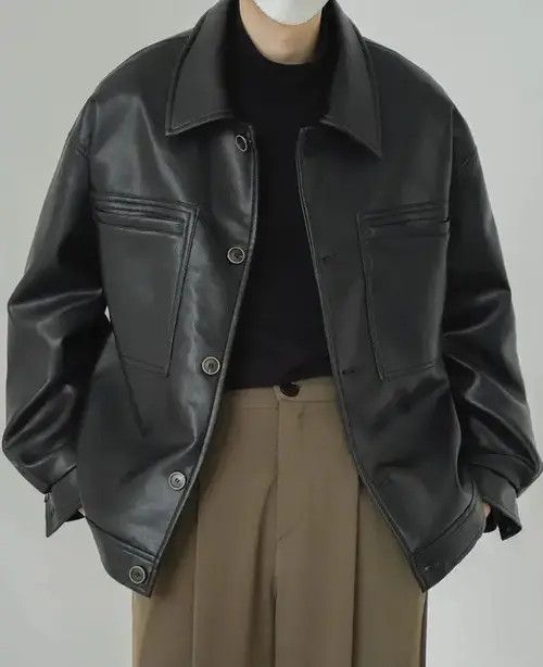 Other Korean fashion retro faux leather jacket Size US XL / EU 56 / 4 - 7 Thumbnail