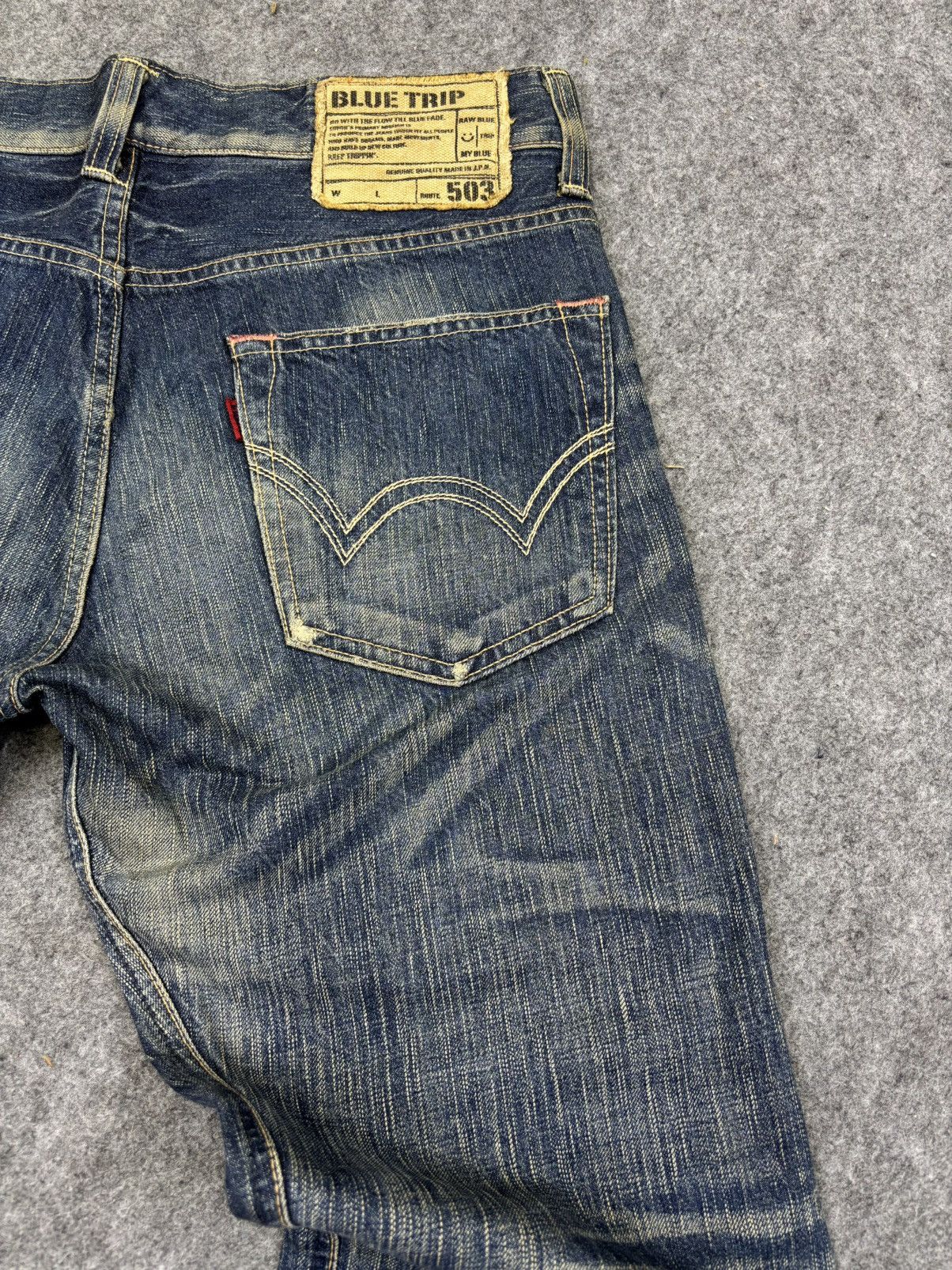 Edwin 💥Insane Flare💥Edwin Raw Fades Blue Trip Denim F842 Size US 34 / EU 50 - 8 Thumbnail