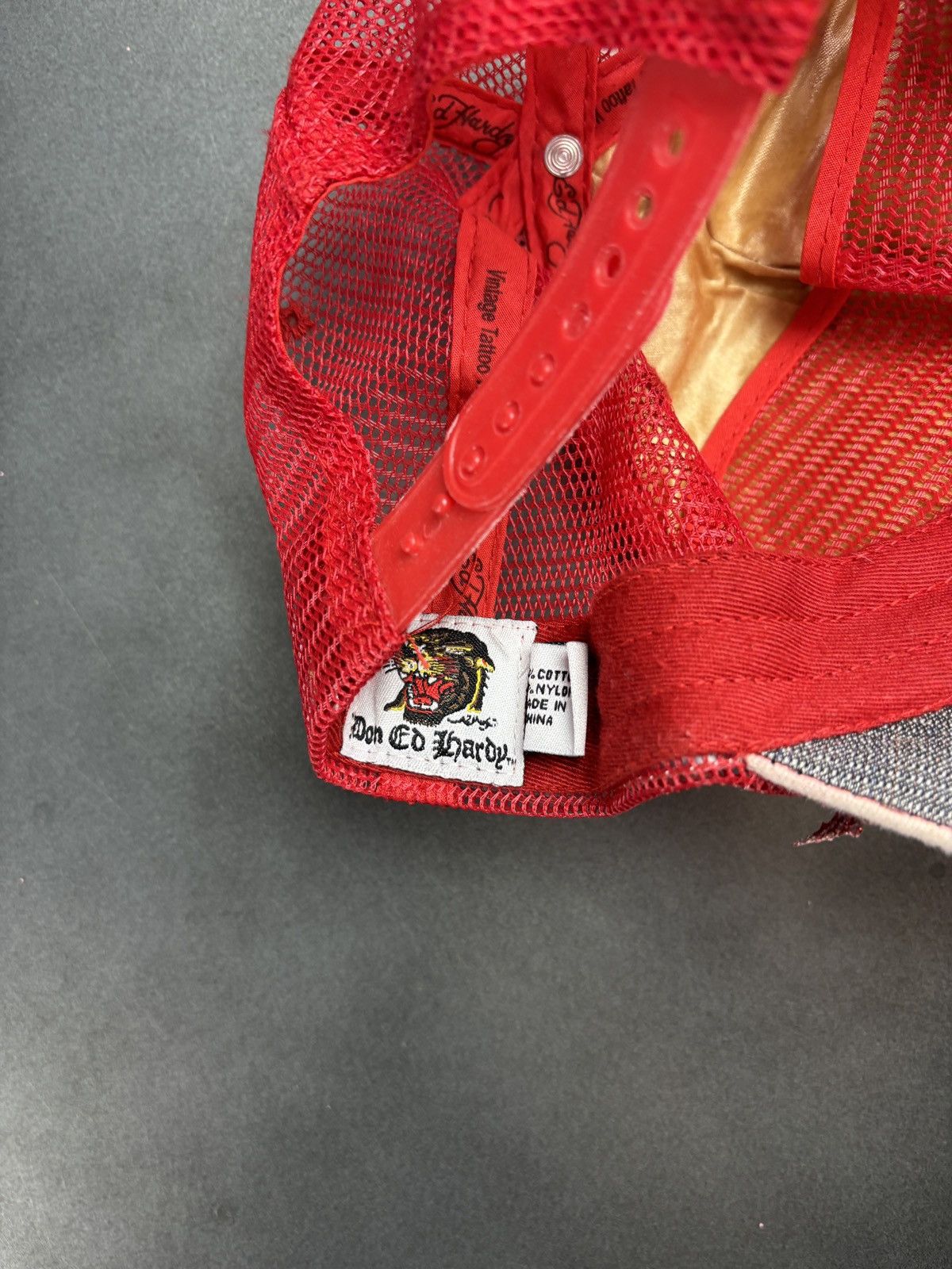 Christian Audigier × Ed Hardy × Vintage 2000s Ed Hardy Trucker Hat Vintage Christian Audigier Snapba Size ONE SIZE - 7 Thumbnail