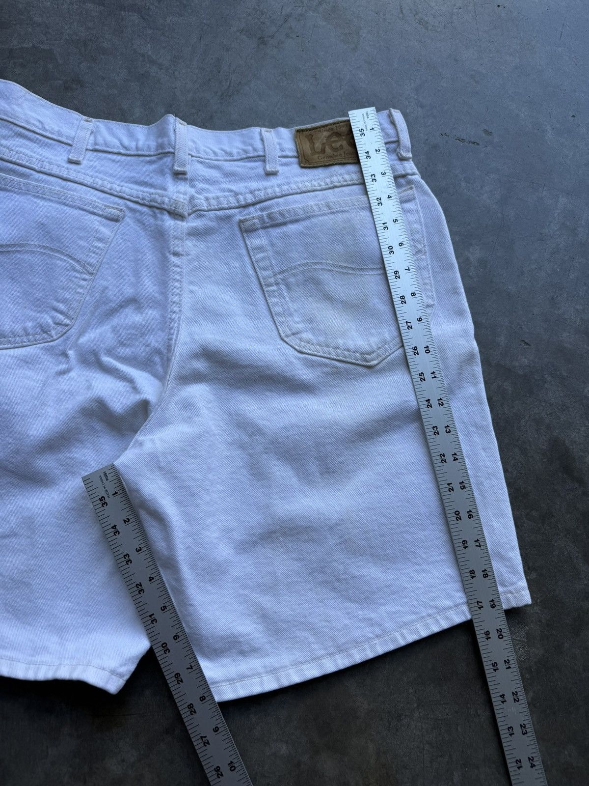 Lee Vintage 90’s/00’s Lee White Denim Baggy jorts Size US 34 / EU 50 - 5 Thumbnail