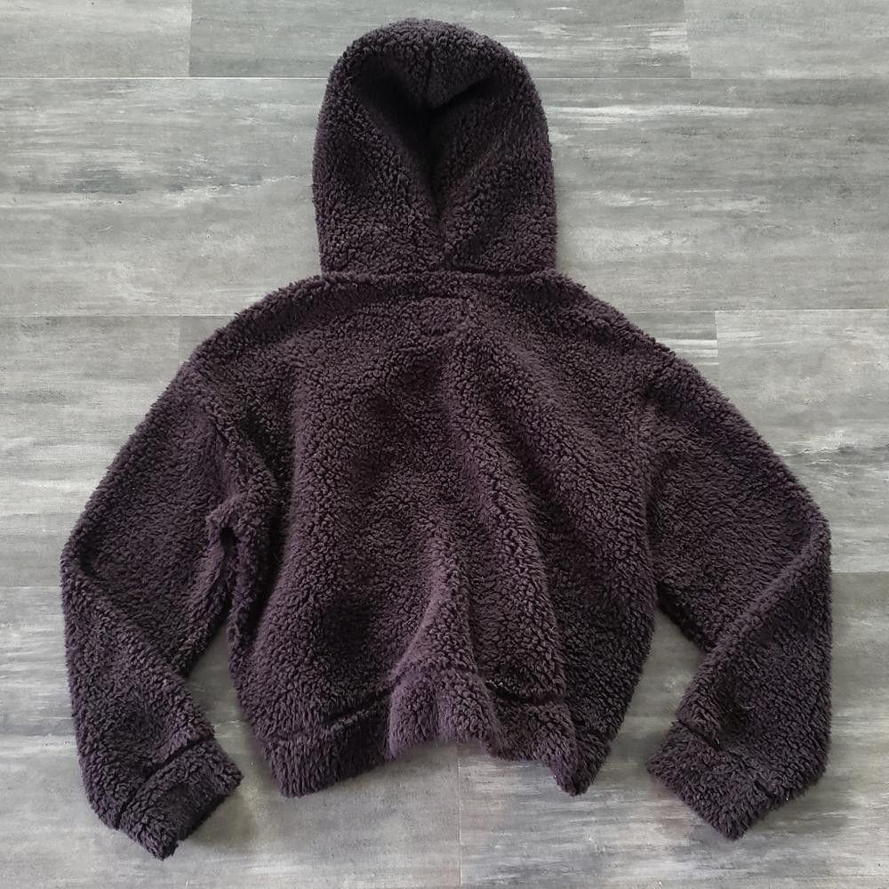 Designer Black White Chevron Striped Rewash Teddy Hoodie Size XL / US 12-14 / IT 48-50 - 2 Thumbnail