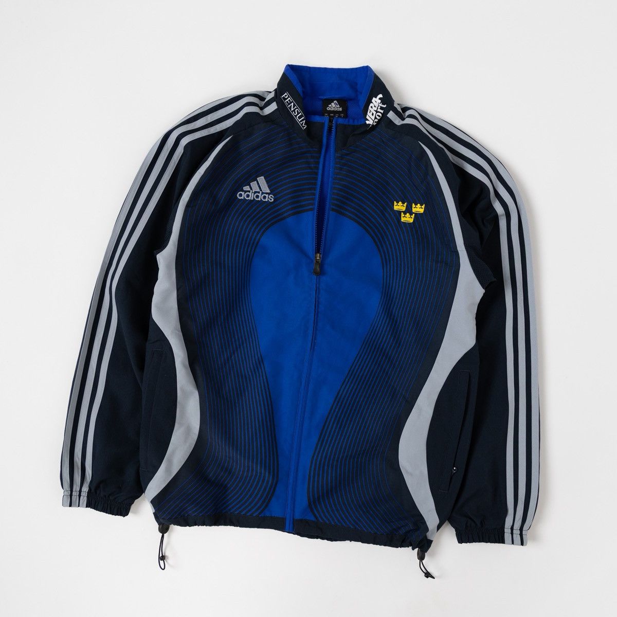 Adidas Adidas Sweden Mens Vintage Windbreaker Jacket Soccer Blue Size US S / EU 44-46 / 1 - 1 Thumbnail