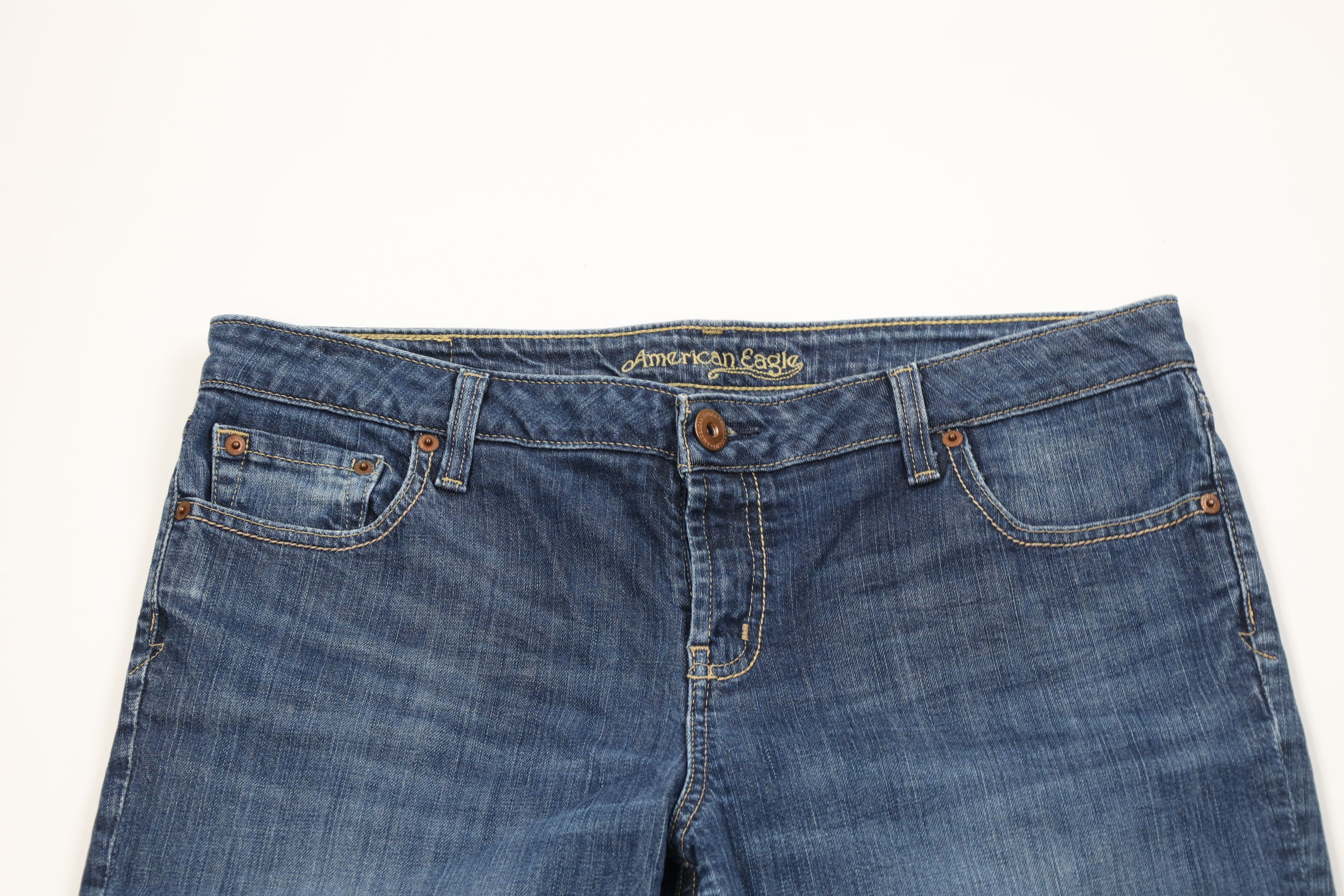 American Eagle Outfitters Vintage 90s Y2K American Eagle Flared Wide Leg Jeans Blue Size 36" / US 14 / IT 50 - 2 Thumbnail