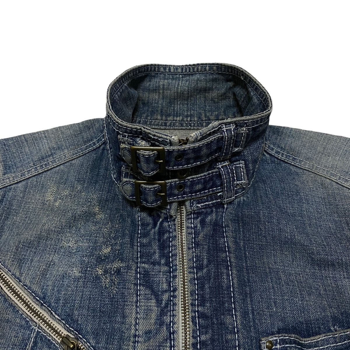 14th Addiction × Boycott × Le Grande Bleu (L.G.B.) Rare Design Vintage Brand Boycott Denim Trucker Jacket 2000s Size US M / EU 48-50 / 2 - 3 Thumbnail
