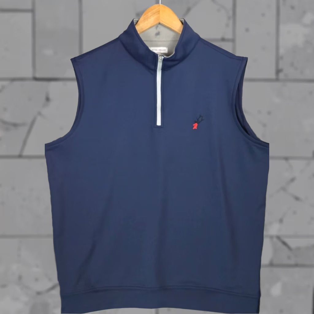 Peter Millar Peter Millar Crown Sport Perth Wicking Mens 1/4 Zip Vest Pullover Blue Golf Casual Shirt Jacket Windbreaker Stand-Up Collar Large Mens Size US L / EU 52-54 / 3 - 1 Thumbnail