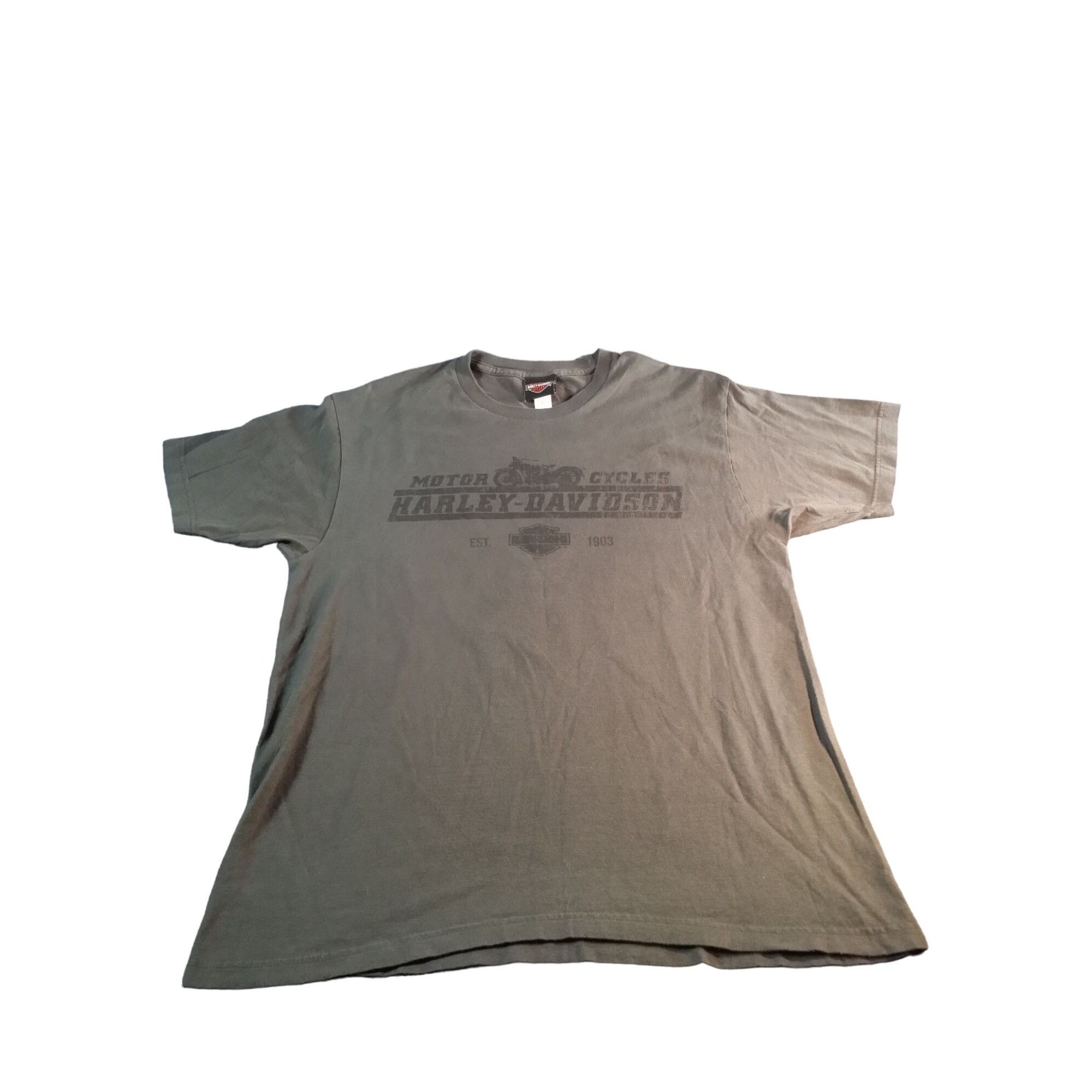 Harley Davidson Harley Davidson Tshirt Men Sz L Denton County Gray Double Si Size US L / EU 52-54 / 3 - 1 Thumbnail