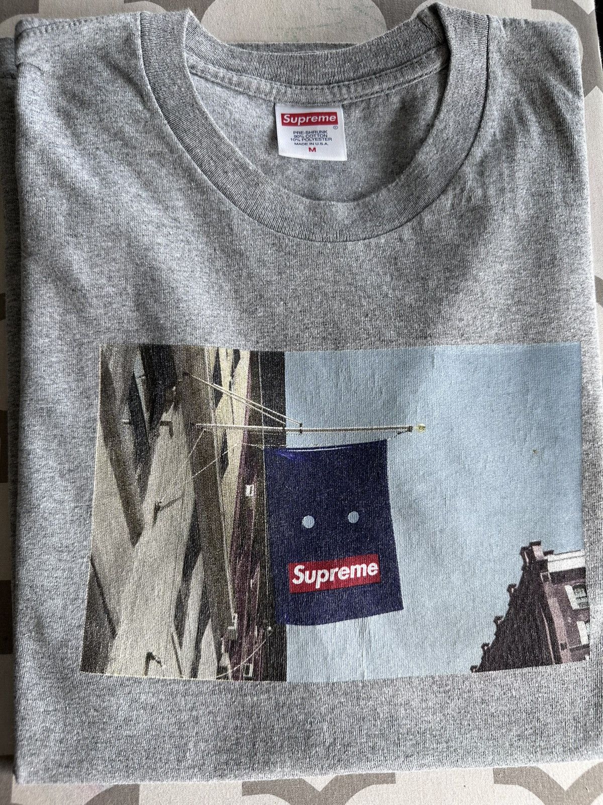 Supreme Supreme Banner Tee - Heather Grey - Medium Size US M / EU 48-50 / 2 - 2 Thumbnail