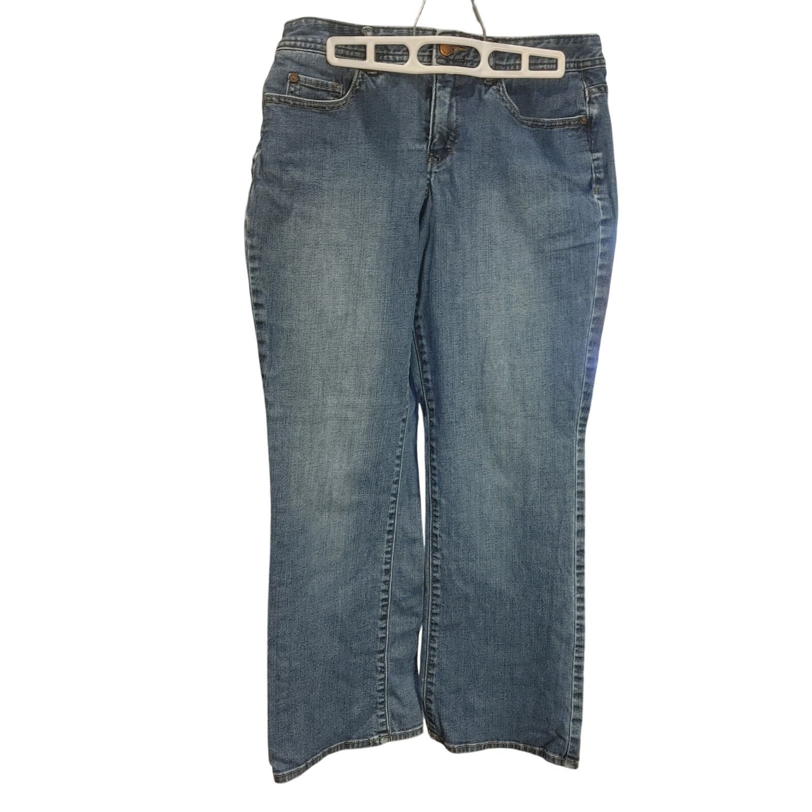 Other Women's Petites 8 Blue Medium Washed Denim Wide Leg Jeans Size 30" / US 8 / IT 44 - 1 Thumbnail